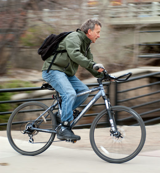 The evening rush hour on the Boulder Creek Trail