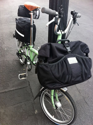 the Brompton sits fully loaded